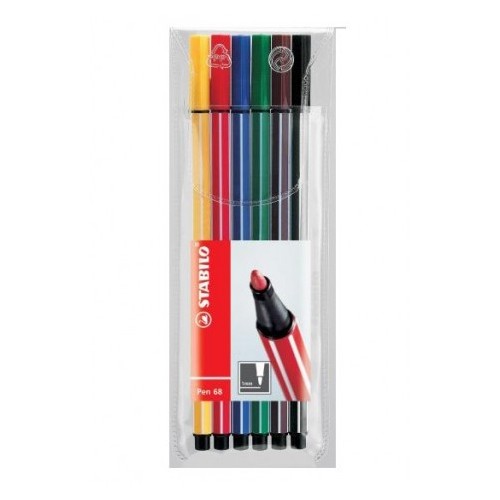 Astuccio 6 pennarelli stabilo pen colori ass.