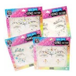 Gems Tattoo per viso - 3 fantasie