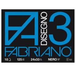 Album blocco Fabriano 3 24x33cm 10 fogli neri 125gr