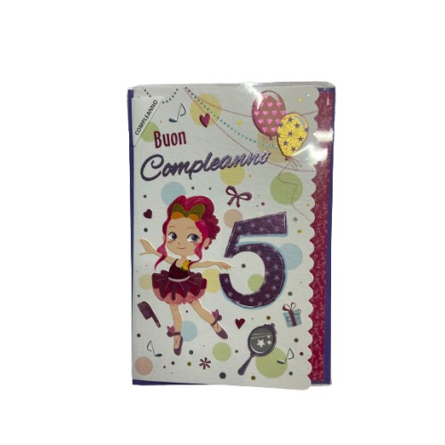 Biglietto Sweet Sunshine 5 Anni Femminile